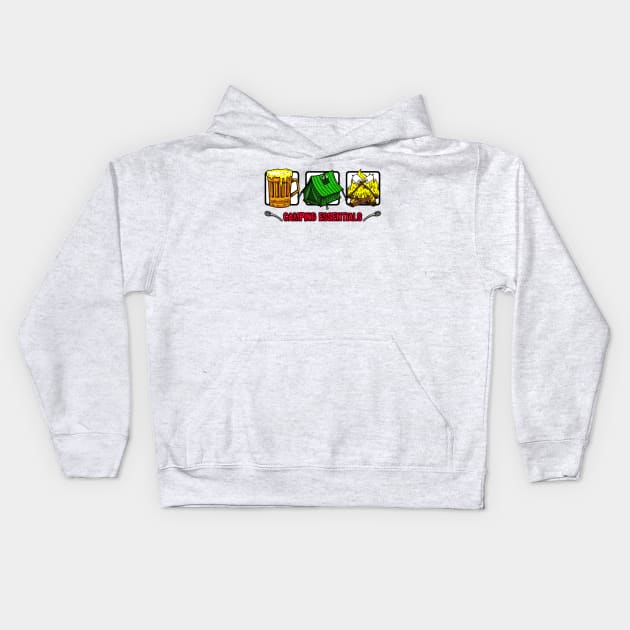 CAMPING ESSENTIALS Kids Hoodie by snowhoho